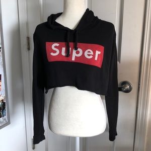 ‘Super’ Cropped Hoodie